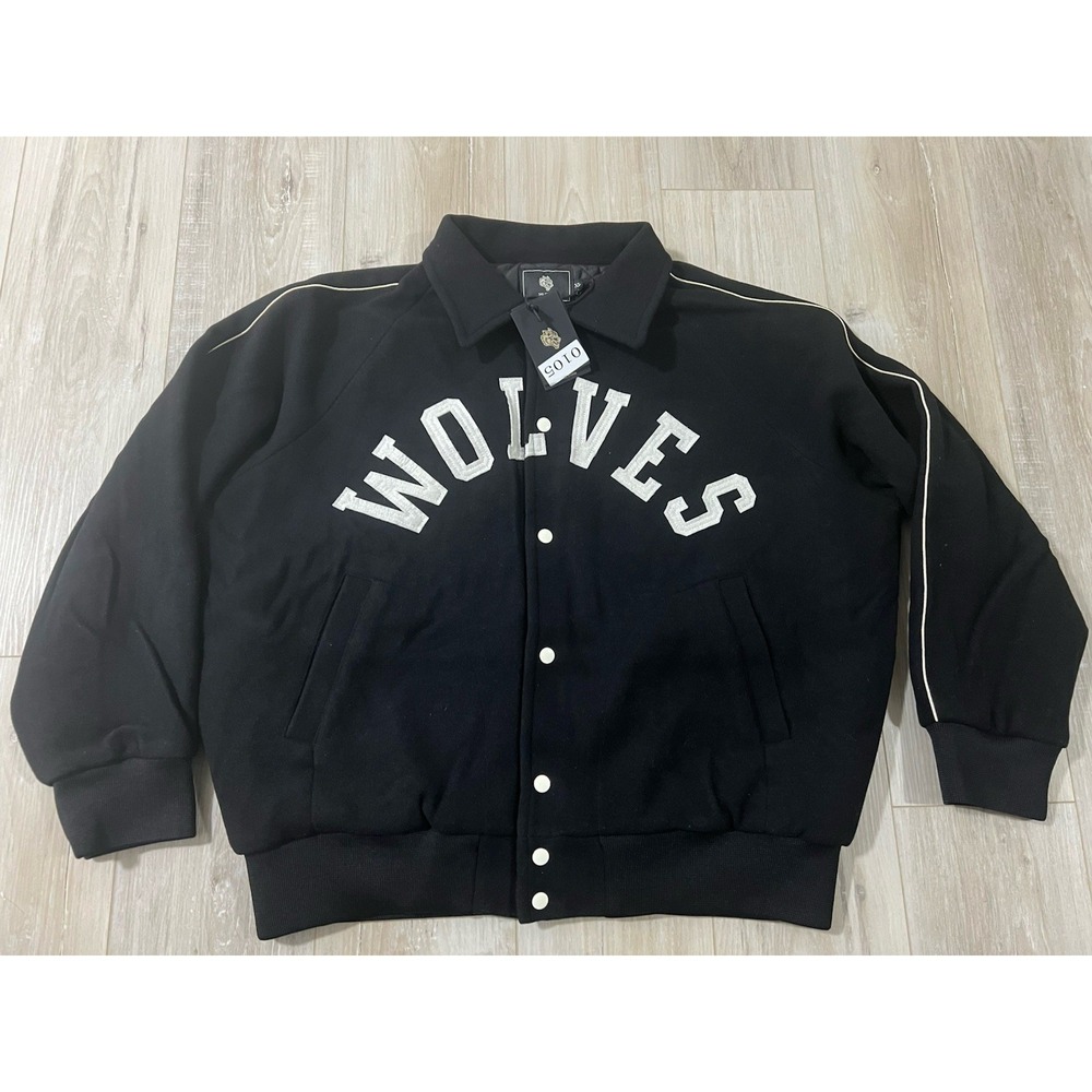 Darc Sport Klein Rudy Letterman Jacket Snap Wool Black Size XL 349of500